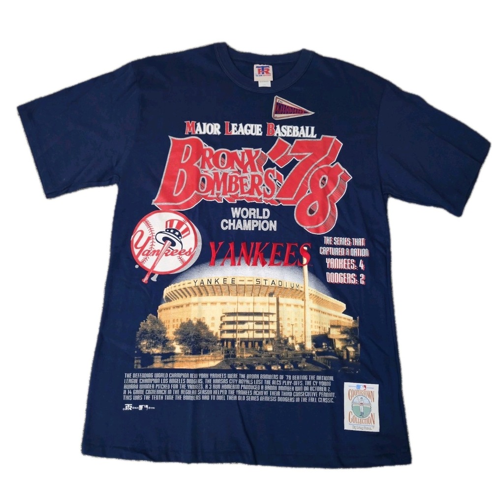 Vintage 90s New York Yankees 1978 World Series Champions Bronx Bombers T Shirt L